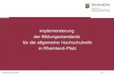 I mplementierung  der Bildungsstandards  für die allgemeine Hochschulreife in Rheinland-Pfalz