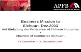 Business Mission to Sichuan, Dez.2003