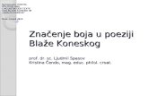 Symposium: POETIK, STILISTIK UND LINGUISTIK DER TEXTE VON BLAŽE KONESKI IM „GRALIS-KORPUS“