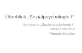 Überblick „Sozialpsychologie I“