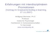 Wolfgang Ellermeier, Ph.D. Professor Institut für Psychologie Fachbereich 3: Humanwissenschaften
