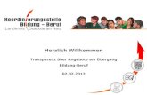 Herzlich Willkommen Transparenz über Angebote am Übergang Bildung-Beruf 02.02.2012