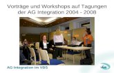 Vorträge und Workshops auf Tagungen der AG Integration 2004 - 2008