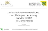 Informationsveranstaltung  zur Belagserneuerung  auf der B 312  in Lichtenstein