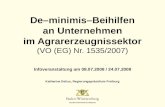 De–minimis–Beihilfen an Unternehmen im Agrarerzeugnissektor (VO (EG) Nr. 1535/2007)
