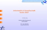 Informatik & Gesellschaft SoSe 2007