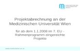 Projektabrechnung an der Medizinischen Universität Wien