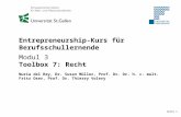 Entrepreneurship-Kurs für Berufsschullernende Modul 3 Toolbox 7: Recht