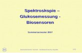Spektroskopie – Glukosemessung - Biosensoren Sommersemester 2007