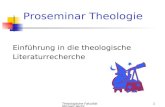 Einführung in die theologische  Literaturrecherche
