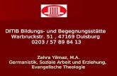 Zehra Yilmaz, M.A. Germanistik, Soziale Arbeit und Erziehung,  Evangelische Theologie