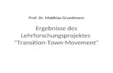 Prof. Dr. Matthias Grundmann Ergebnisse des Lehrforschungsprojektes  "Transition-Town-Movement"