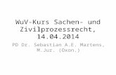 WuV -Kurs Sachen- und Zivilprozessrecht , 14.04.2014