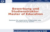 Bewerbung und Studienstruktur  Master of Education