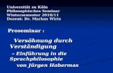 Universität zu Köln Philosophisches Seminar Wintersemester 2010/11 Dozent: Dr. Markus Wirtz