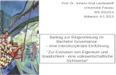 Prof. Dr. Johann Graf Lambsdorff Universität Passau WS  2012/13 Mittwoch,  9 .1.2013