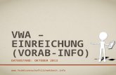 VWA â€“ Einreichung (Vorab-Info)