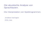 Die akustische Analyse von Sprachlauten. Die Interpretation von Spektrogrammen.