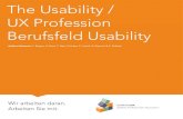 The Usability / UX Profession - Berufsfeld Usability
