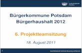 Präsentation 6. Projektteamsitzung Bürgerhaushalt Potsdam 2012
