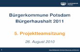 5. Projektteamsitzung Bürgerhaushalt 2011