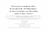 Promovenden derFriedrich-Wilhelms-Universität zu Berlin1837 bis 1913