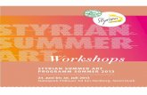 Workshops Programm 2013 Styrian Summer Art