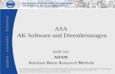 ASA AK Software/Dienstleistungen | 04.04.2015 | Jegliche Nutzungs- und Verfügungsbefugnis, wie Kopier- und Weitergaberecht dieser Präsentation liegen bei.
