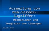 Auswertung von Web- Server-Zugriffen: Mechanismen und Vergleich von Lösungen Alexander Maier.