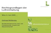 Seite 105.04.2015 Hier steht ein thematisches Foto Rechtsgrundlagen der Luftreinhaltung Wien, 6. Juni 2005 Gertraud Wollansky Bundesministerium für Land-