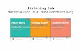 Listening lab Materialien zur Musikvermittlung. Konzept Ausgewählte Orchesterwerke der klassischen Moderne und Gegenwart UE-Werke Das Werk steht im Mittelpunkt.