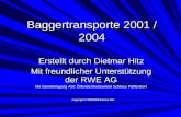 Baggertransporte 2001 / 2004 Erstellt durch Dietmar Hitz Mit freundlicher Unterstützung der RWE AG Mit Genehmigung Abt: Öffentlichkeitsarbeit Schloss.