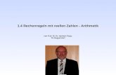 1.4 Rechenregeln mit reellen Zahlen - Arithmetik von Prof. Dr. Dr. Heribert Popp, TH Deggendorf.