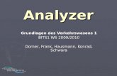 Analyzer Grundlagen des Verkehrswesens 1 BITS1 WS 2009/2010 Dorner, Frank, Hausmann, Konrad, Schwara.