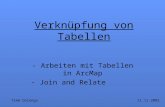 Verknüpfung von Tabellen - Arbeiten mit Tabellen in ArcMap - Join and Relate 11.11.2002Timm Dolenga.