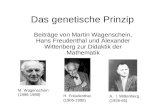 Das genetische Prinzip Beiträge von Martin Wagenschein, Hans Freudenthal und Alexander Wittenberg zur Didaktik der Mathematik M. Wagenschein (1896-1988)