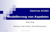 20.11.2007Modellierung von Aspekte 1 Seminar AOSD Modellierung von Aspekten Miao Tang Betreuer: Dipl.-Inform. Dirk Wischermann.