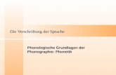 Die Verschriftung der Sprache Phonologische Grundlagen der Phonographie: Phonetik.