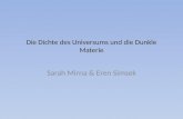 Die Dichte des Universums und die Dunkle Materie Sarah Mirna & Eren Simsek.