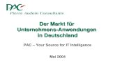 Der Markt für Unternehmens-Anwendungen in Deutschland PAC – Your Source for IT Intelligence Mai 2004.