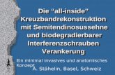 Die “all-inside” Kreuzbandrekonstruktion mit Semitendinosussehne und biodegradierbarer Interferenzschrauben Verankerung A. Stähelin, Basel, Schweiz Ein.