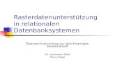 Rasterdatenunterstützung in relationalen Datenbanksystemen Oberseminarvortrag zur gleichnamigen Studienarbeit 16. November 2004 Marco Pagel.