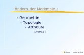 Ändern der Merkmale : Ändern der Merkmale :Ändern der Merkmale :Ändern der Merkmale : - Geometrie - Topologie - Topologie - Attribute - Attribute ( ArcMap