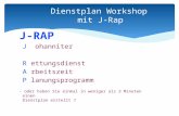 Dienstplan Workshop mit J-Rap J-RAP J ohanniter R ettungsdienst A rbeitszeit P lanungsprogramm - oder haben Sie einmal in weniger als 3 Minuten einen Dienstplan.