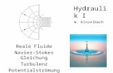 Hydraulik I Reale Fluide Navier-Stokes Gleichung Turbulenz Potentialströmung W. Kinzelbach.