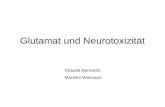 Glutamat und Neurotoxizität Claudia Bernards Mareike Weimann.
