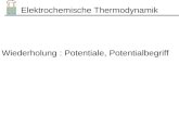Elektrochemische Thermodynamik Wiederholung : Potentiale, Potentialbegriff.