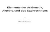Elemente der Arithmetik, Algebra und des Sachrechnens –– WS 2010/2011.