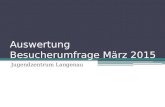 Auswertung Besucherumfrage März 2015 Jugendzentrum Langenau.