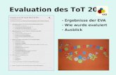 Evaluation des ToT 2015 - Ergebnisse der EVA - Wie wurde evaluiert - Ausblick.